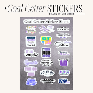 Goal Getter Sticker Sheet For Planner