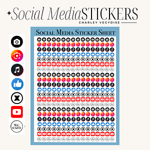 Social media Stickers For planning or planners