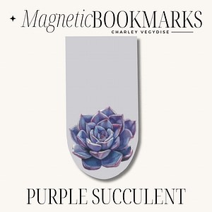 Purple Succulent Magnetic Bookmark