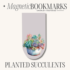 Potted Succulent Array Magnetic Bookmark