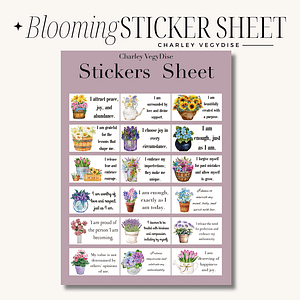 Blooming Affirmation Sticker Sheets for Planners
