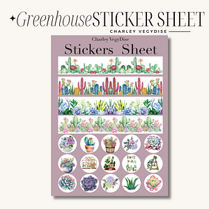 Greenhouse Whimsy Sticker Sheets for Planners