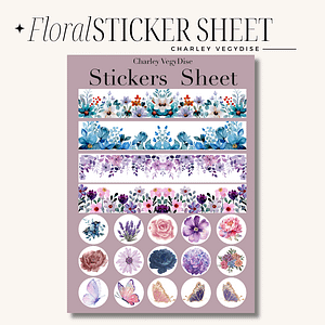 Floral Serenity Sticker Sheets for Planners