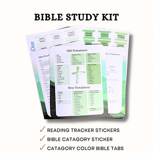 Bible Reading trackers and tabs in green