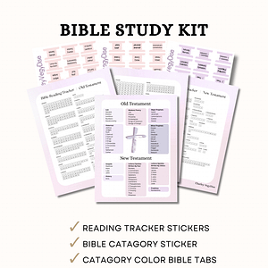 Bible study Tabs and Reading Tracker Pastel