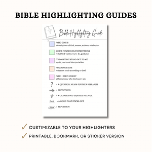 Bible Highlighting Guide – Bookmark or Card